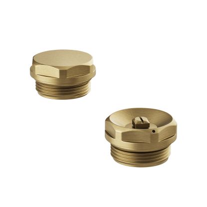 Blanking Plug & Air Vent Set Brushed Brass