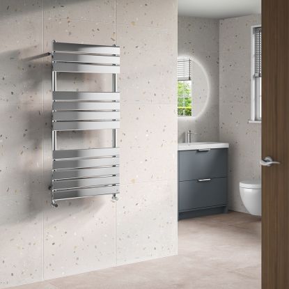 Kallan 1200 x 600 Chrome Heated Towel Rail