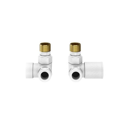 Round Radiator Valves - Corner White