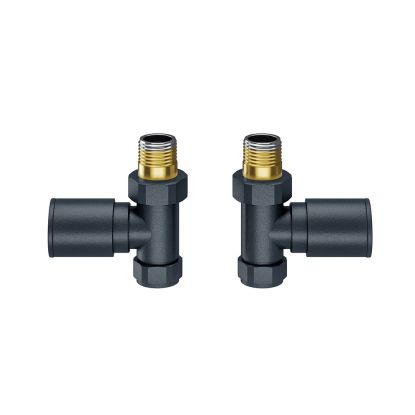 Round Radiator Valves - Straight Anthracite