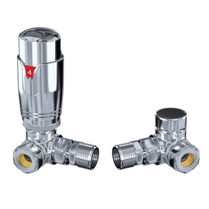 Thermostatic Radiator Valves - Corner Chrome