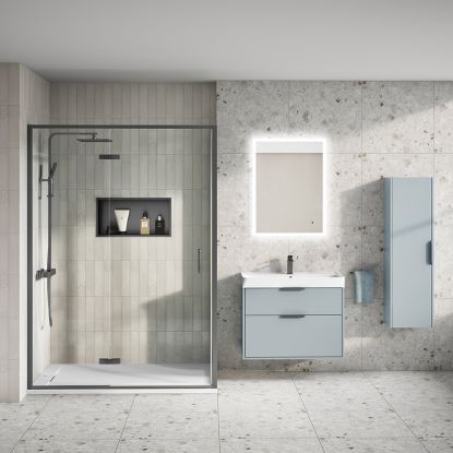 Otto 8mm Hinge & Inline Door 1200mm Gun Metal
