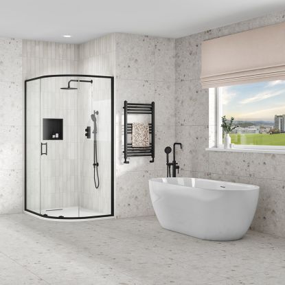 Otto 8mm 1 Door Quadrant 800mm Black