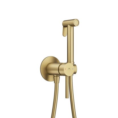 Easy-Plumb Round Shower Douche Kit - Brushed Brass