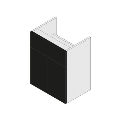 Stockton 500mm 2 Door Basin Unit Black Matt